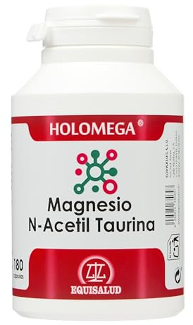 Holomega Magnesio N-Acetil Taurina – 180 Cápsulas (3 Meses) | Alta Biodisponibilidad ATA Mg® | Sistema Nervioso, Estrés y Fatiga | Magnesio de Alta Absorción | Equisalud