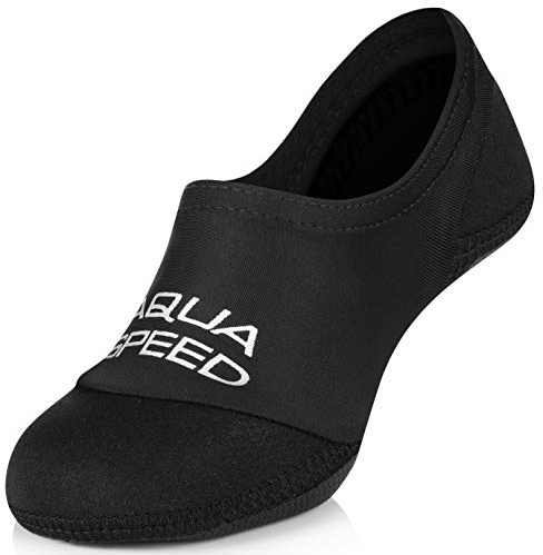 Aqua Speed Neoprensocken Damen & Herren | Schwimmen Socken | Aquasocken Anti-Rutsch | rutschfeste Schwimmsocken | Aquasocks | Water Socks | Tauchsocken | Wassersport | Schwarz | Gr. 40-41 | Neo