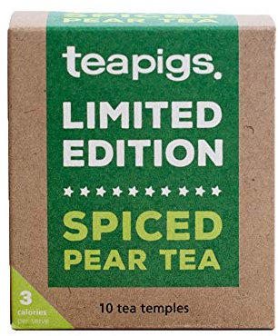 Teapigs Limited Edition Spiced Pear Tea Bags - Whole Leaf Herbal Infusion with Warming Winter Spices - Naturally Caffeine-Free - 10 Biodegradable Teabags (1 Pack)