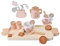Donmills Wooden Kids Tea Set Toy, Pretend Play Food Kitchen Accessories, Afternoon Tea Party Set for Toddler, Children, with Dessert Tray, Teapot Gifts for Girls & Boys aged 3+