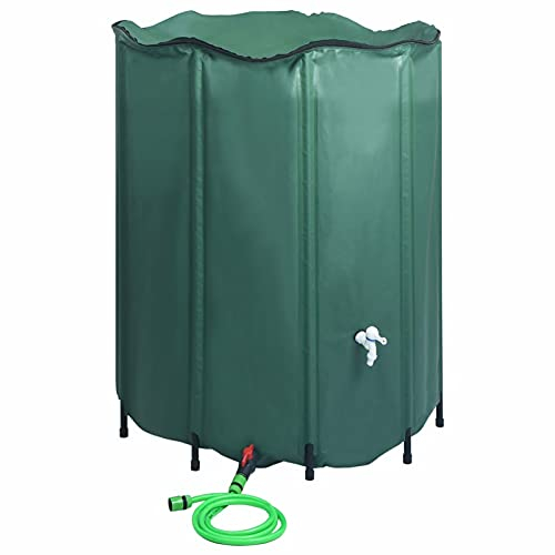 BULANED Regenwassertank Faltbar mit Hahn, Wassertank, Regentonne, Wassertonne, Regenfass, Wasserfass, Regenrinnen Ablauf Regentonne, 1000 L
