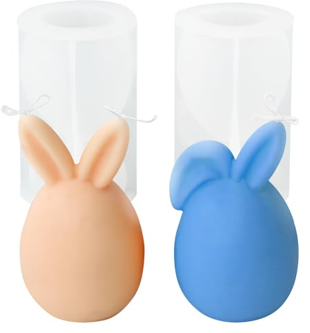 jwogngls 2 Stücke Geldgeschenk Kommunion Kaninchen Silikonform 3D Geldgeschenk Kommunion Kerzenformen Seifenform DIY Silikon Backform Ohren Hase Mousse Kuchenform für Tortendeko