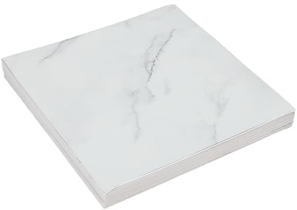 32 stycken PVC-golvbeläggning självhäftande, 30 x 30 cm vinylgolv självhäftande golvplattor vattentäta plattor för vardagsrum kök kontor (vit)