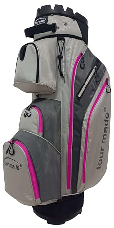 Tour Made Golfbag Cartbag ohne Schlägerklappern I großes Kühlfach I Herren & Damen I Golf Bag mit Organizer I durchgängige Schlägerfächer
