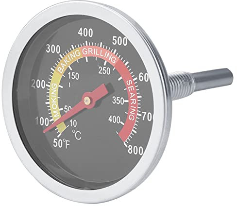 Termometro per Barbecue in Acciaio Inossidabile, Termometro per Barbecue Misurazione Accurata della Temperatura in Griglia, Barbecue o Forno, Filettatura da 1,8 Pollici, 50~800?