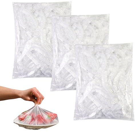 Charlotte Alimentaire,Binblin 300Pièces Sac Alimentaire,Charlotte Jetable,Film Alimentaire Reutilisable,Sac Film Alimentaire Avec Élastiqués Pour Conservation Fruits Et Légumes