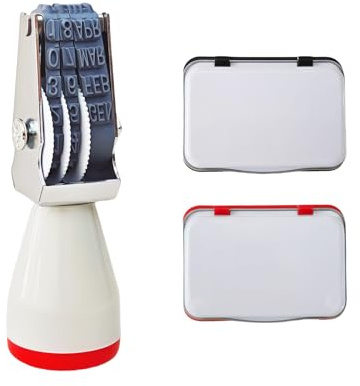 Kit per Datare le Uova, Timbro con Data da 4 mm, 2 Tamponi di Inchiostro Rosso e Nero (Bianco)