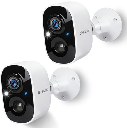 G-ELEK Telecamere Senza Fili da Esterno,Videocamera Sorveglianza Esterno WiFi con Colore Visione Notturna • Audio a 2 Vie • 2K 3MP • Movimento PIR • Sirena • Intelligente AI • Impermeabile IP65