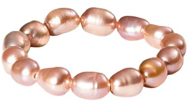 Purelei anello Pearly (oro rosa) – Anello donna elastico anti-stress in perle impermeabili – Waterproof – Taglie M/L – Anelli di moda per il tuo look personalizzato – anello con perle Keshi
