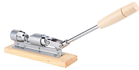 BAFOVY Mekanisk Nötknäckare i Rostfritt Stål Valnötsöppnare med Justerbar Växel och 180 Graders öppning Trähandtag 20 Cm Köksredskap för Valnötter Mandlar Hasselnötter