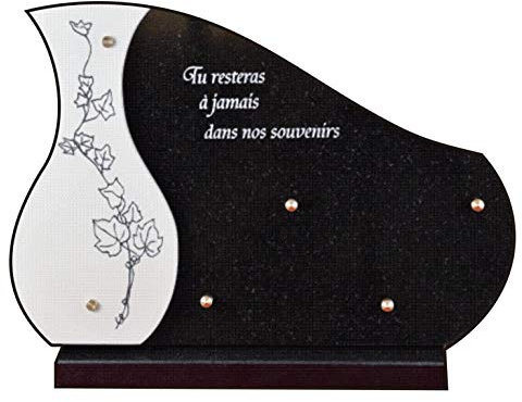 Vase - Plaque funéraire Granit - 35cm