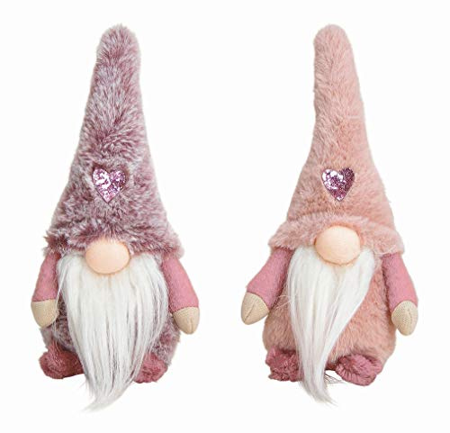 Spetebo Wichtel im 2er Set - Herz pink rosa - Deko Aufsteller