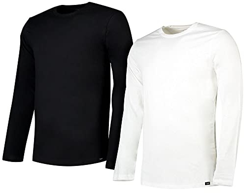 Lee Twin Pack Crew, Camisetas para Hombre, Multicolor (White/Black), L