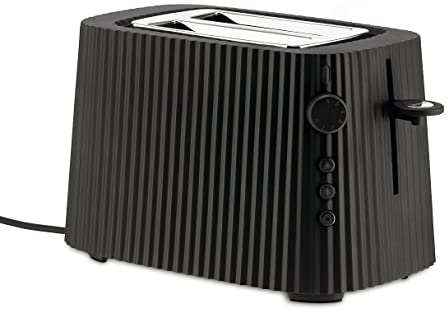 Alessi Plissé MDL08 B - Design Toaster, Sechs Stufen der Vergoldung, aus Thermoplastischem Harz, Europäisch Stecker 850 W, Schwarz