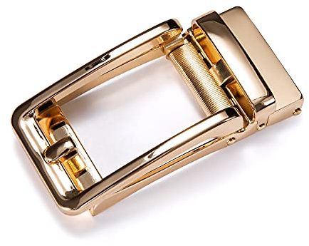 Barry.Wang Gold Belt Buckle for Men Automatic Ratchet Belt No Leather Business Jeans Dress