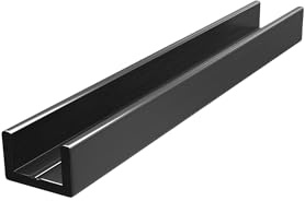 Brixwell SDUCCR38MBL Shower Door Aluminum Regular U-Channel 3/8 Matte Black - 95 Stock Length