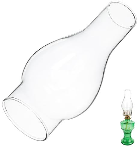 OSALADI Pantalla De Lámpara De Aceite De Queroseno Vintage De Cristal Transparente 6.49 Pulgadas Repuesto Para Lámparas De Aceite Y Quinqués Antiguos Accesorio De Iluminación Para Hogar