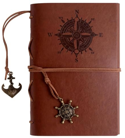 HENGBIRD Reisetagebuch A5 Leder Notizbuch,150 Seiten Blanko Vintage Reisenotizbuch zum Selberschreiben,Travel Journal Ringbuch,Tagebuch Leder Geschenk für Reisende, Nachfüllbares Skizzenbuch