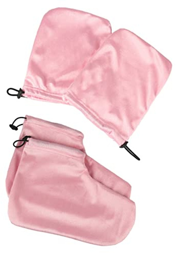 LOLIPPYY 2 et Couverture de Bain de Paraffine Ensemble pour Mains et Protection Tissu Doux pour Traitements Thérapeutiques à Domicile et Salon Rose de de Couvre