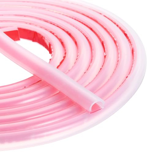 uxcell Weather Stripping Door Seal, 10 ft Self-Adhesive D-Shape Seal Strip Silicone Insulation Window Gap Filler for Door Frame Sealing Gap (5/16 W x 1/4 T, Clear)