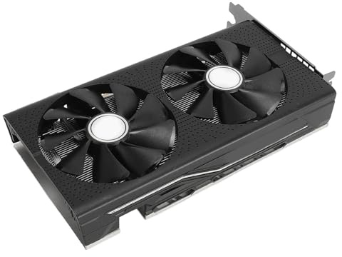 HUSHUI RX470 Gaming Grafikkort, 8GB GDDR5 256bit PCI Express 3.0 X16, 2048 Kärnor 1226MHz Kärnfrekvens, med Dubbel Fläktkylning för Stationär PC