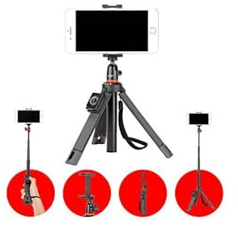 JOBY JB01550-BWW TelePod Mobile Tripod for Smartphone and Camera - Bluetooth Remote, Monopod, Selfie Stick, Vlogging, iPhone, Mirrorless, 360, Action Camera, Lights , Black