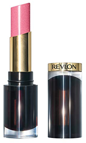 Revlon, Rouge à lèvres Super Lustrous Glass Shine, haute brillance, formule crémeuse et hydratante, infusée en acide hyaluronique, aloe vera et quartz rose 021 So Sleek Pink, 3.1g