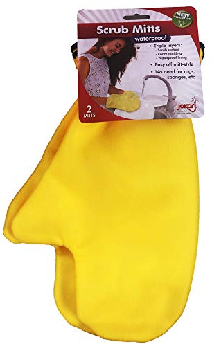 Jokari 1 Size Fits All Oversized Waterproof Dish Washing Scrub Mitts. Easy