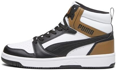 PUMA Unisex Rebound V6 Sneaker, White Black Chocolate Chip, 42 EU