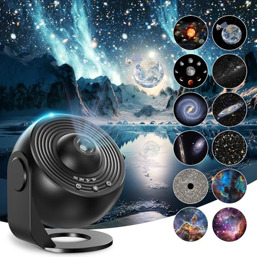Mexllex 13 in 1 Galaxy Projector, Planetarium Star Projector with 12 Film Discs, Starry Sky Night Light for Kids Adults Ceiling Bedroom, Party
