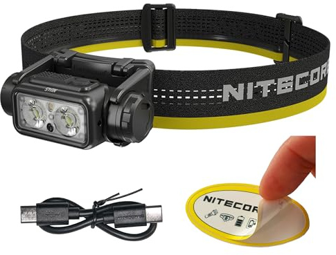 Nitecore NU45 1700 Lumen Headlamp, USB-C Rechargeable Fast Charging, Long Runtime for Camping, Running, or Work, with Auxilary White Reading Light and Red Light