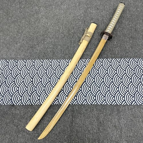 Katana en bois avec gaine,bokken naturel 103 cm,Bokken fait à la main,pour l'entraînement au combat à l'épée Kendo,l'anime,le cosplay,l'accessoire Iaido,les cadeaux d'anniversaire Noël – Couleur bois