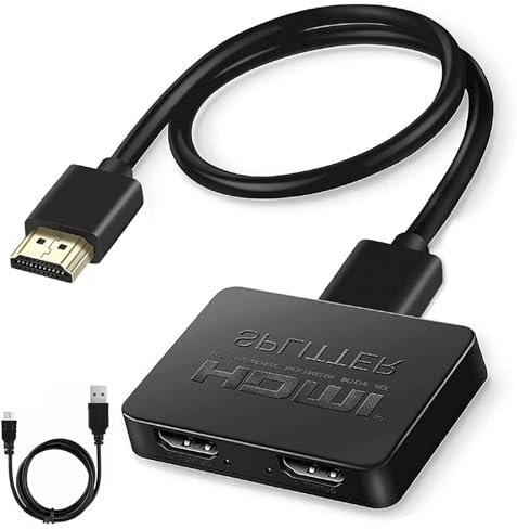 Beiyan HDMI Splitter 2 Monitore Gleichzeitig, 4K 30HZ HDMI Splitter 1 in 2 out (NOT Extend) für PS3/4, Xbox, Sky, DVD, HDTV, Projektor