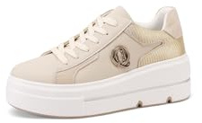 QUEEN HELENA Sneakers Platform Baskets Platform Casual Femme X32-3, beige, 41 EU