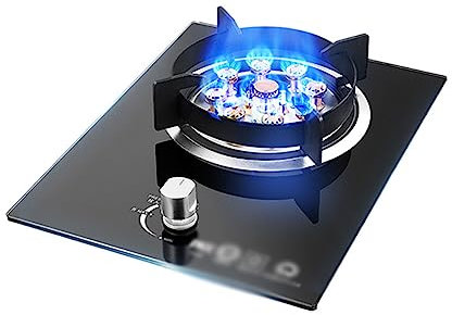 Fornello a gas, bruciatore singolo a gas di petrolio liquefatto e gas naturale, design incorporato da tavolo per uso domestico, stufa a fuoco feroce ad alta efficienza