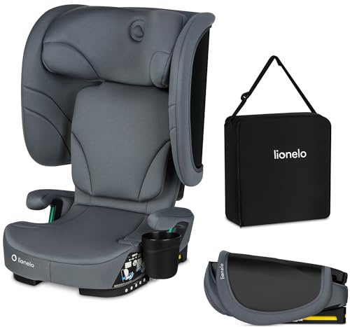 Lionelo Seggiolino Auto Pieghevole ORIN I-SIZE con ISOFIX per bambini 3,5-12 Anni, Reclinabile 4 Posizioni, Poggiatesta 14 Posizioni, Sfoderabile Lavabile, Borsa e Portabicchiere, i-Size 100-150 cm