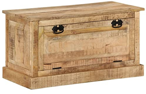 Plumbpyr Panca per scarpe in legno massello di mango 85 x 40 x 45 cm con 2 scomparti, panchina aperta per ingresso e spogliatoio, resistente panchina scandinava