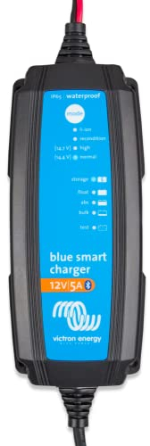 Victron Energy Blue Smart Batterie Ladegerät 12-Volt 5 Ampere 230V - Autobatterie Ladegerät - Batterieerhaltungsgerät und Desulfator - IP65 Geschützt - Bluetooth - CEE 7/17