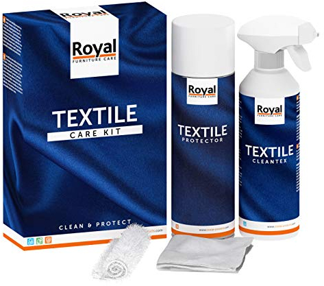 Royal Textil Pflegeset | 500 ML Cleantex Reinigung und 500 ML Protector Schutz mit Reinigungshandschuh und Tuch