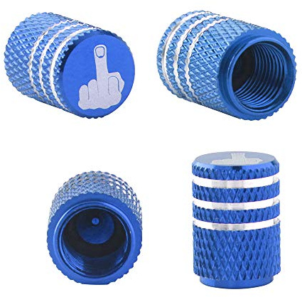Qasim 4pcs Blau Tire Stem Ventilkappen Aluminium Auto Staubdichte Kappen Reifenrad Schaft Luftventilkappen