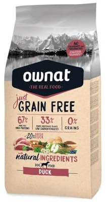 Ownat Nourriture pour Chiens Viande de Canard sans céréales (14 kg) Chiens avec ingrédients naturels sans conservateurs ni colorants, Nourriture Riche en protéines.