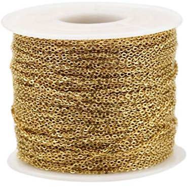 Asudaro 10 Meter Edelstahl Kabel Kette Metallkette Gliederkette Kabelkette Link Kette für Schmuck Herstellung Gold 2mm