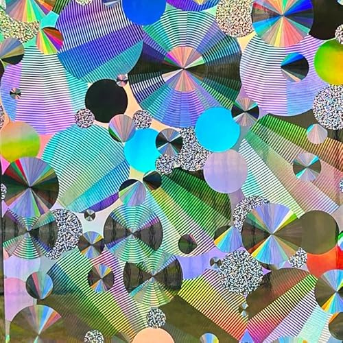 Rainbow Symphony – Rainbow Suncatcher Window Film, Diffraction Window Film, Stained Glass Window Cling, Holographic Prismatic Film, Ambrosia Pattern, 12 X 18, Made in USA