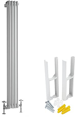 Milano Windsor White Cast Iron Style Vertical Double Column Radiator Feet - 1500mm x 200mm