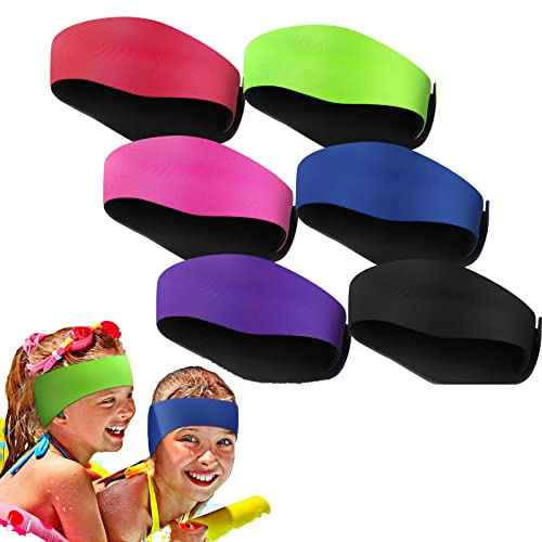 Bandeau de Natation Enfant, Pour Oreilles en Néoprène, Élastique, Équipement Sport Nautique,empêche la pénétration de l'eau et maintient Les Bouchons d'oreille(Bleu)