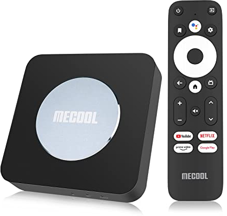 Android TV Box 11 MECOOL KM2 Plus Boitier Android TV 2G+16G avec Netflix Certifié S905X4-B 4K Streaming Media Player certifié Assistant Vocal Google Disney + Prime Vidéo WiFi 5 Dual Band LAN BT 5.0