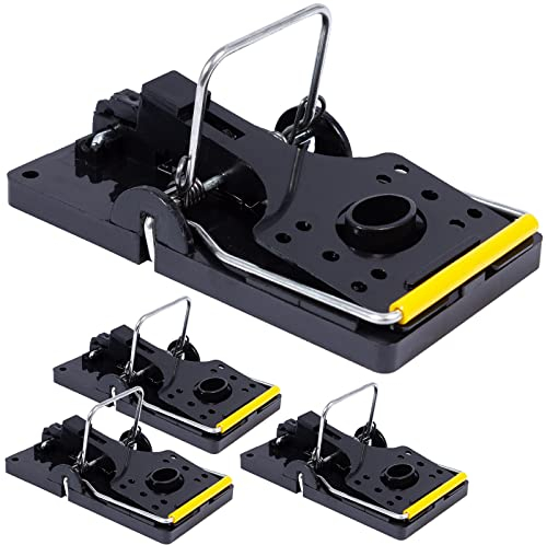Lot de 4 Pièges à Rats en Plastique I Grand piège à Rats sans Poison I Tapette puissante I Utilisation Simple, Réutilisable, Efficace