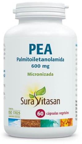 SURA VITASAN PEA 600 mg 60 Cápsulas – Palmitoiletanolamida Micronizada de Alta Absorción – Modulación de la Respuesta Inflamatoria y Alivio del Confort Tisular – Gestión del Dolor Crónico
