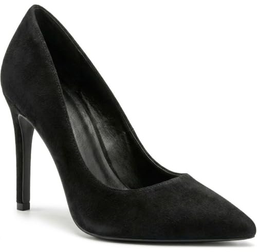 Women’s High Heel Pointed Toe Court Shoe Stiletto Heel Pumps Party Evening Prom Wedding Bridal Ladies Shoes (Black Suede, UK Footwear Size System, Adult, Women, Numeric, Medium, 10)