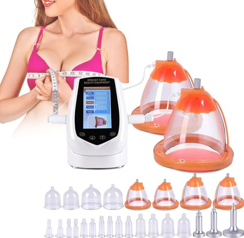 Macchina per Massaggio Sottovuoto, Massaggiatore Coppettazione, Macchina Elettrica Modellare Corpo Sottovuoto, con 24 Coppe Glutei, 10 Livelli Regolabili, per Cura Glutei Del Seno i Bellezza